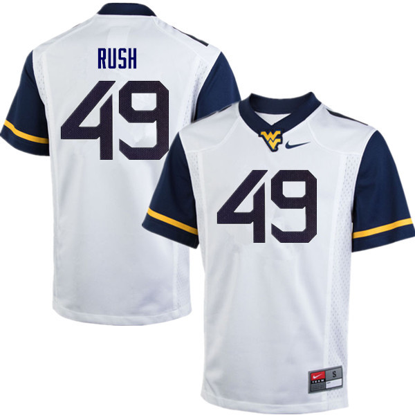 NCAA Men's Nick Rush West Virginia Mountaineers White #49 Nike Stitched Football College Authentic Jersey YB23C81HF